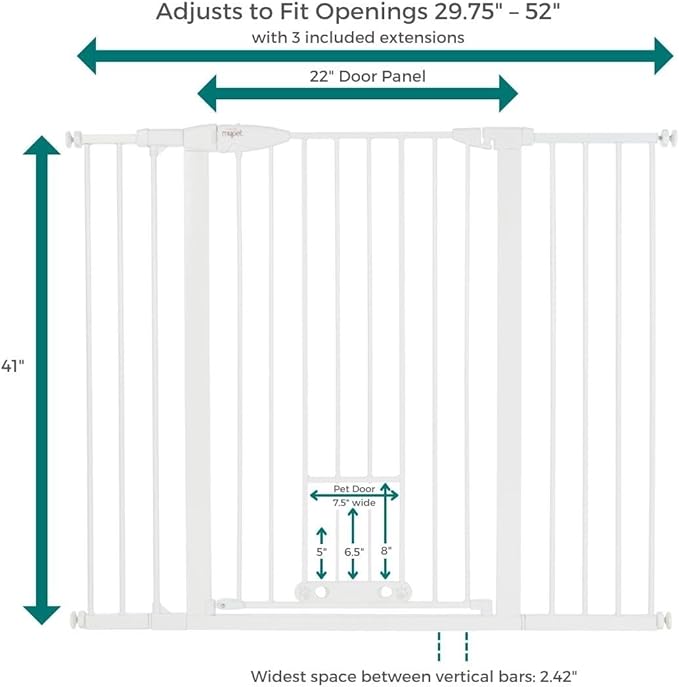 MYPET North States Extra Tall & Wide Walk Thru EasyPass Pet Gate - Image 4