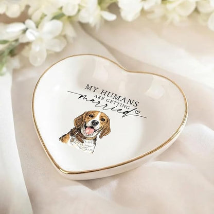 Gossby Custom Pet Portrait Watercolor Heart Ring Dish - Image 3