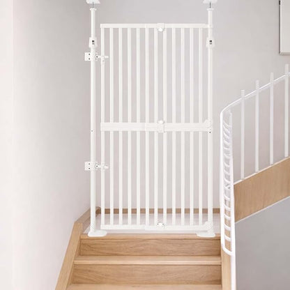 unipaws 57" H Cat Gate for Stairs, Fit for 21"-34" Wide Narrow Sapce, Auto by unipaws