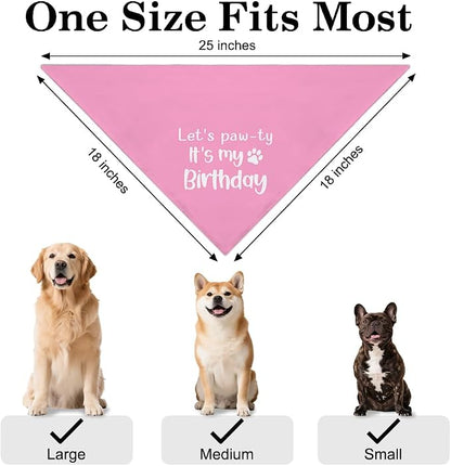 Let's Pawty It's My Birthday Dog Bandana, Happy Birthday Girl Dog Bandana - Image 2