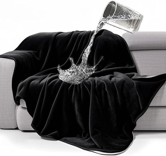 gogobunny Waterproof Bed Blanket, Reversible Sherpa Fleece Throw Blanket by gogobunny