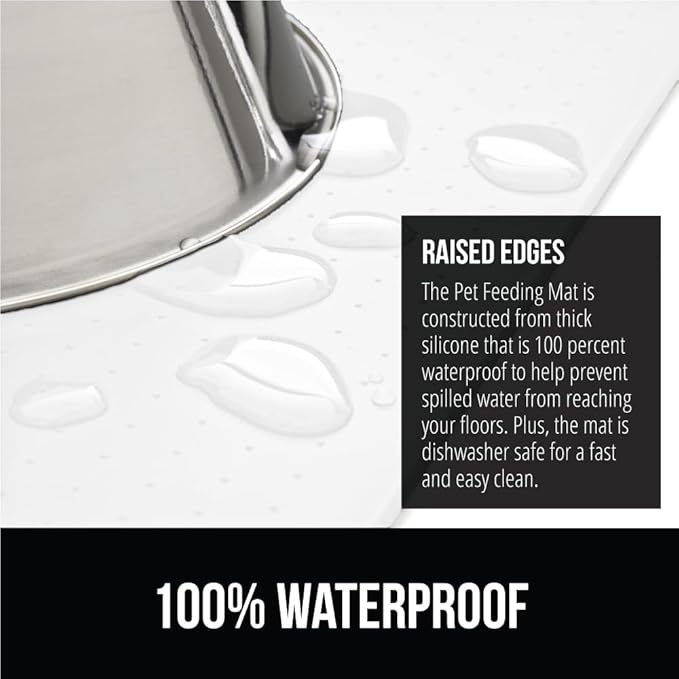 GORILLA GRIP 100% Waterproof Raised Edge BPA Free Silicone Pet Feeding Mat - Image 3
