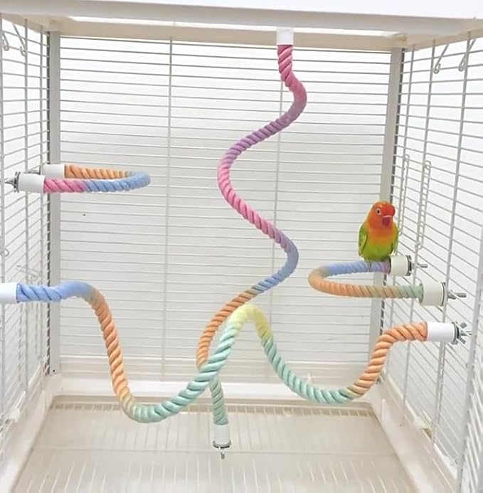 2Pcs Rope Perches for Bird Cages, Rope Perch for Parrots, Cockatiels & Parakeets - Image 3