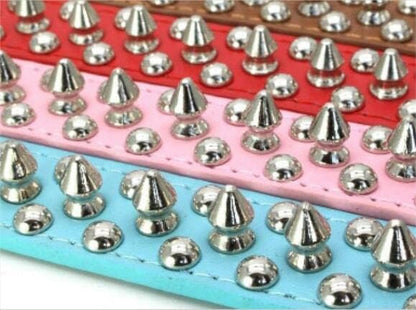 Spiked Dog Collar Soft Pu Leather Mushrooms Rivet Spike Studded Puppy - Image 4