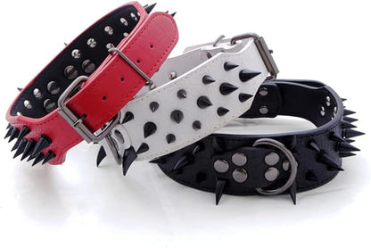 Serijoars Spiked Studded Dog Collar, PU Leather Dog Collar, Adjustable Pet - Image 4