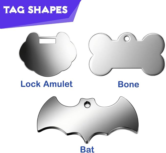 Stainless Steel Personalized Pet ID Tags, Art Design - Image 4