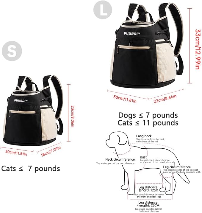 Pet Dog Carrier Backpack, cat Carrier Pouch, Small Dog Front Backpack, - Image 4