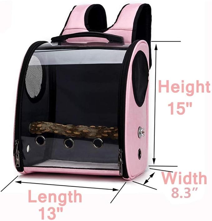 Bird Carrier Clear Parrot Outing Backpack APET Transparent Acrylic Bird Travel - Image 5