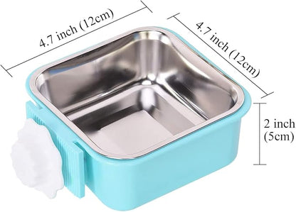 Dog Crate Bowl for Cage, Detachable Stainless Steel Pet Food Bowls, Hanging - Image 2
