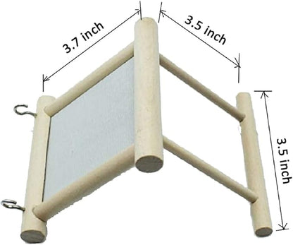 Birds Mirror for Cage, Parrot Hanging Swing - Image 2