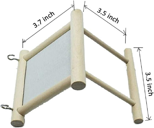 Birds Mirror for Cage, Parrot Hanging Swing - Image 2