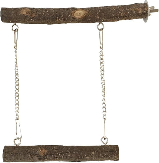 Bird Swing, Parrot Perch Stand Natural Wood Stand Parrot Cage Toys by Meprotal