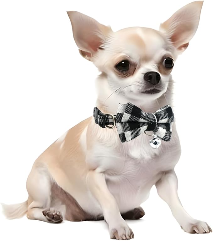 2-Pack Plaid Cat Collar with Bell and Bow, Breakaway Kitten Collar with Bell - Image 2