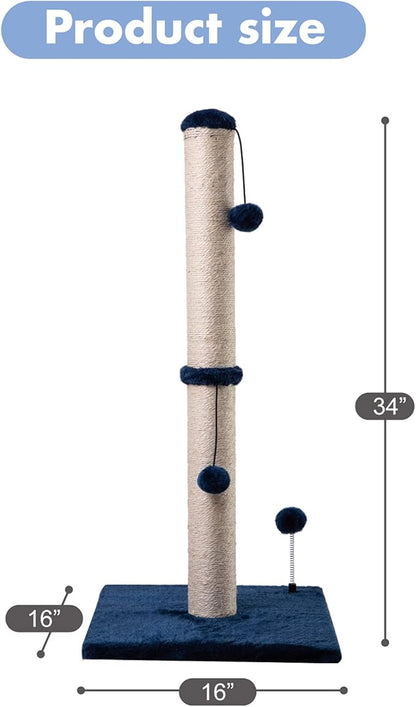 MECOOL 34“ Tall Cat Scratching Post Premium Basics Kitten Scratcher Sisal - Image 5