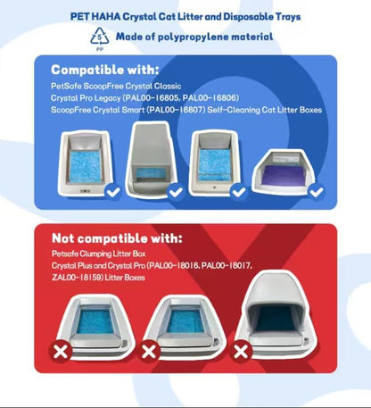 Crystal Cat Litter and Disposable Litter Trays （3 Sets） Compatible - Image 2