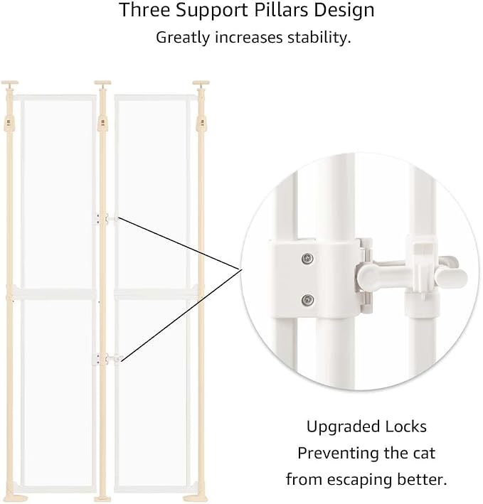 unipaws Transparent Clear Cat Safety Gate, Auto Closing and No Drilling Plus - Image 4