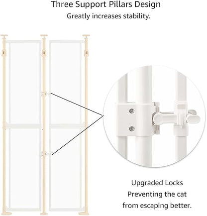 unipaws Transparent Clear Cat Safety Gate, Auto Closing and No Drilling Plus - Image 4