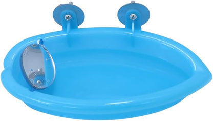 Wontee Bird Bath Box with Mirror Portable Parrot Hanging Bathroom Bathing Tub - Image 4