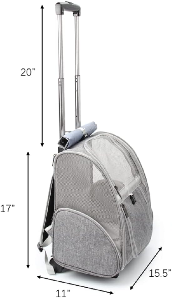 Lollimeow Pet Rolling Carrier, Dog Backpack - Image 2