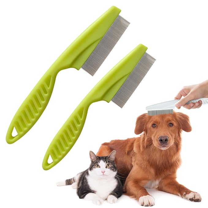 2 Pack Multifunctional Pet Comb, Upgrade Pet Grooming Brush Magic Tear Stain by ASFANST