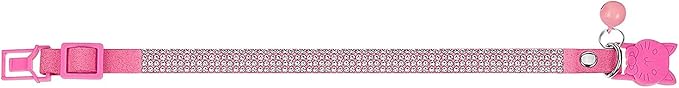 Cat Collars, Rhinestone for Girl Cats Bling Kitten Flower Adjustable Breakaway - Image 5