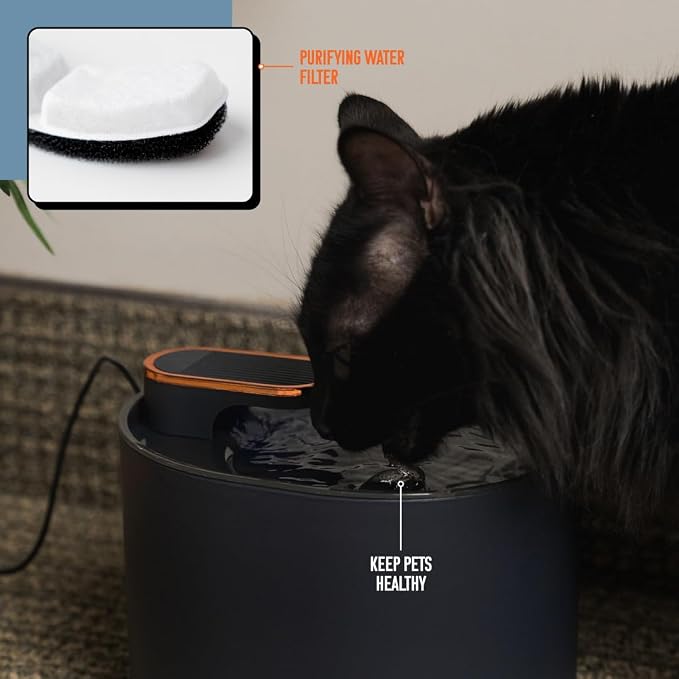 Tebon Cat Water Fountain – Automatic Pet Water Dispenser & Drinking Bowl – - Image 3
