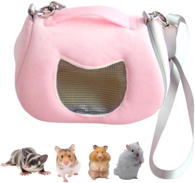 Small Pet Carrier Bag with Adjustable Shoulder Strap Hamster Travel Cage by Copfeu