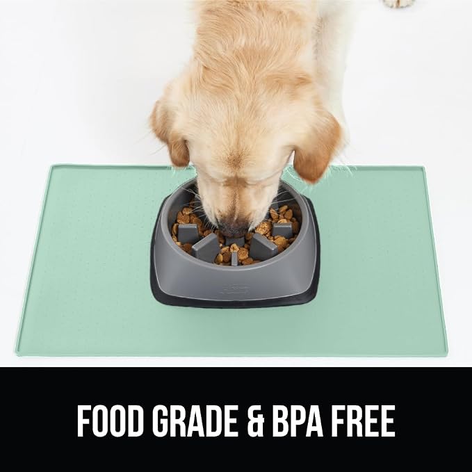 GORILLA GRIP 100% Waterproof Raised Edge BPA Free Silicone Pet Feeding Mat - Image 8