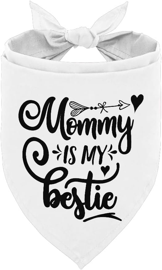 Dog Bandana, Mommy is My Bestie, Dogs Scarf Classical Printing, Dogs Scarf by AUII+JO+DESIGN
