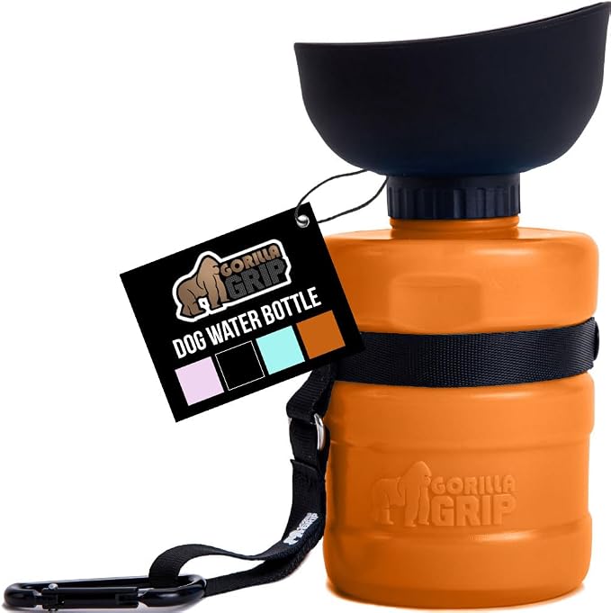GORILLA GRIP Dog Water Bottle, Portable Water Bowl Dispenser by GorillaGrip