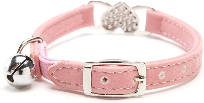CHUKCHI Pink Soft Velvet Safe Cat Adjustable Collar - Image 2