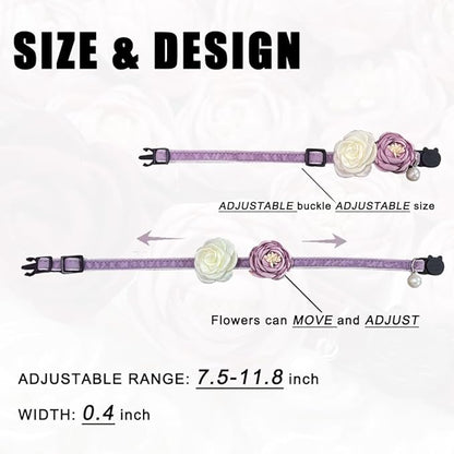 Fupo Purple Cat Collars for Girl Cats Breakaway Kitten Collar - Image 3