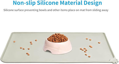 AUDWUD Silicone Waterproof Pet Feeding Mats, Anti Slip Bowl Pad, Dog Mat - Image 2