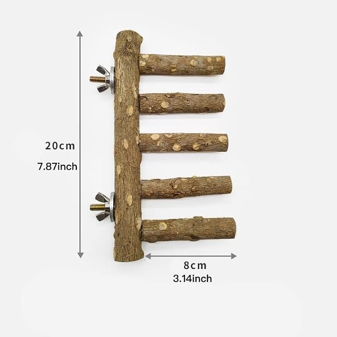 Natural Wood Bird perches Bird Ladder Perch Parrot Ladder Hamster Climbing Toys - Image 2