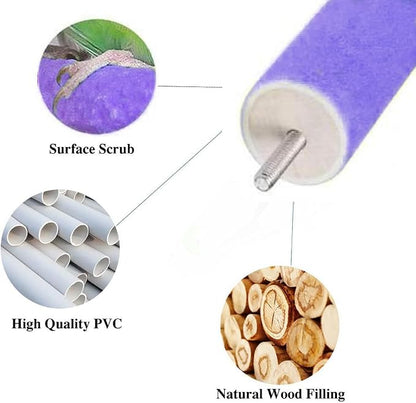 2Pcs 7.9Inch Purple U Shape Rough-surfaced Sands Stick Bird Perches Bird Cage - Image 3