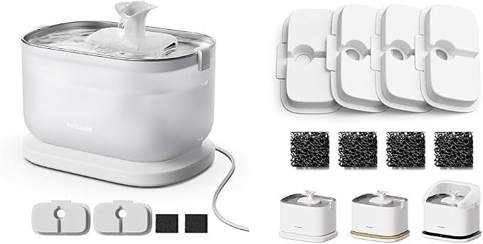 PETLIBRO Cat Water Fountain + PETLIBRO Genuine 4 Packs Filters, Cat Fountain by PETLIBRO