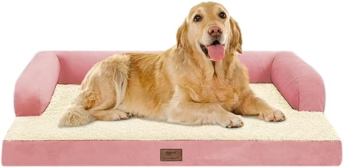 Large Dog Bed Orthopedic Washable Extra Pink XL XLarge Big Dog Bed by Mekiy