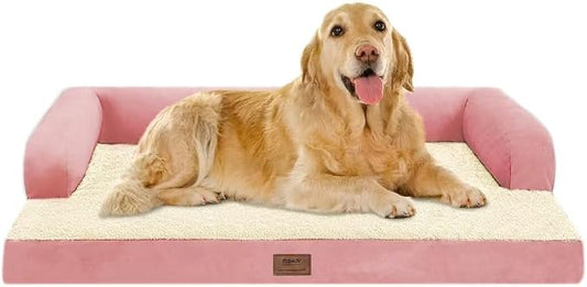 Large Dog Bed Orthopedic Washable Extra Pink XL XLarge Big Dog Bed by Mekiy