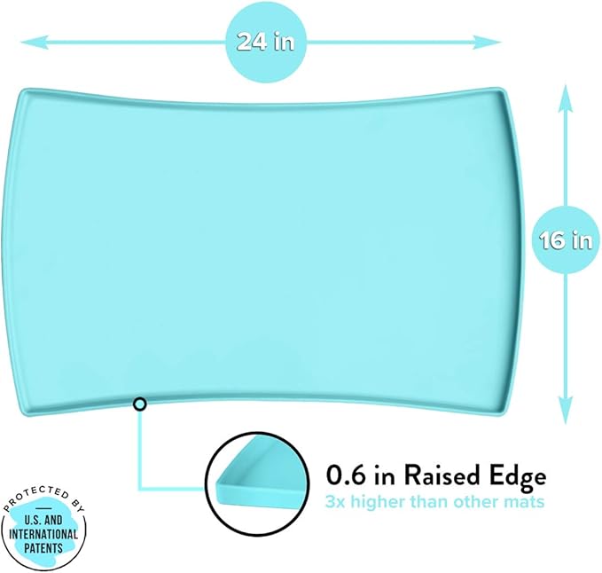 CatGuru Cat Food Mat, Small & Large Pet Feeding Mat, 100% Waterproof Cat - Image 2