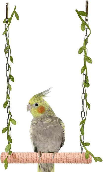 La La Pet® Hanging Wooden Pet Bird Swing by La+La+Pet