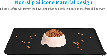 AUDWUD Silicone Waterproof Pet Feeding Mats, Anti Slip Bowl Pad, Dog Mat - Image 2