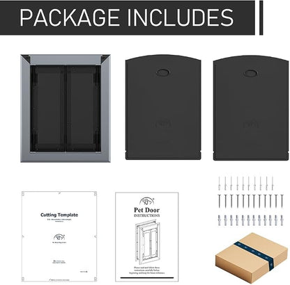 【PATAPLUS】 Aluminum French Large Dog Door, Strong Double Magnetic Flaps - Image 7