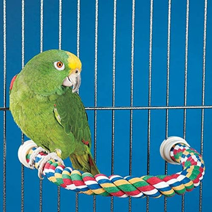JW Pet Comfy Perch For Birds Flexible Multi-color Rope, Small - Image 4