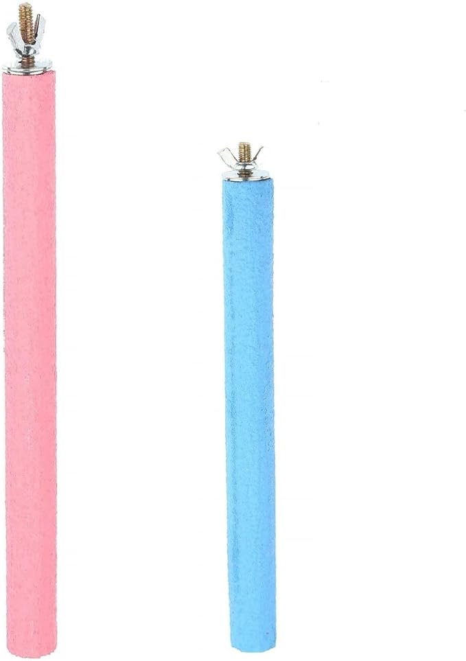 Bird Cage Perch Parrot Sand-Surface Stand 2Pack Grinding Wood Stick Platform by Unknown