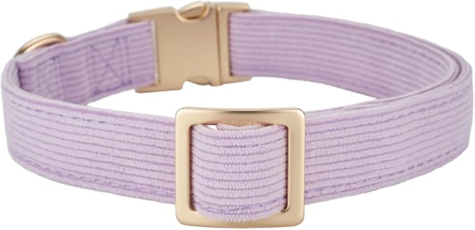 Soft Cotton Dog Collar with Metal Buckle Adjustable Heavy Duty Comfy Corduroy - Image 3