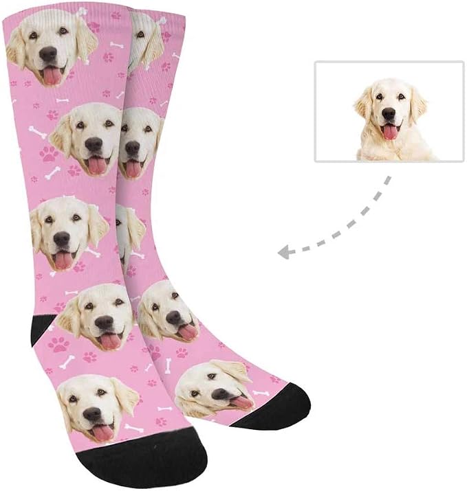 Custom Face Socks, Personalized Dog Lover Pet Photo Picture on Socks Unisex - Image 2