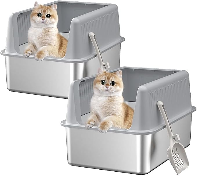2PACK Stainless Steel Cat Litter Box by Unknown