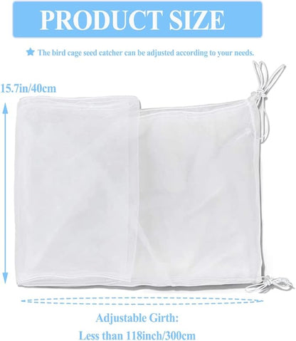 ASOCEA Extra Large Bird Cage Seed Catcher Guard Universal Birdcage Cover Nylon - Image 2