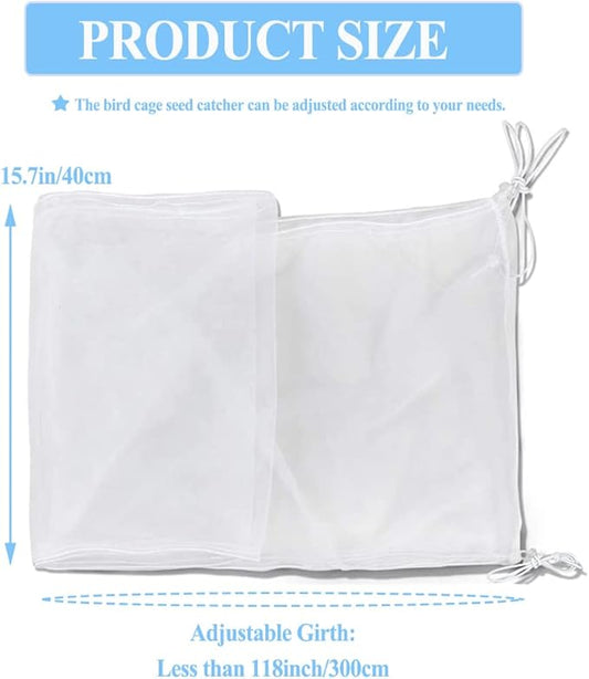 ASOCEA Extra Large Bird Cage Seed Catcher Guard Universal Birdcage Cover Nylon - Image 2