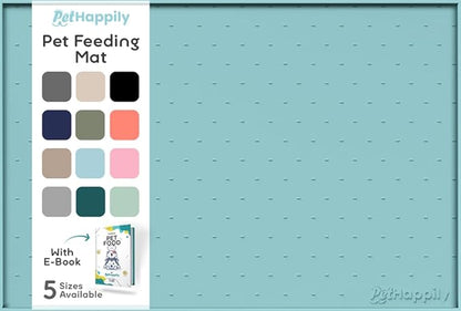 Dog Food Mat - 24x15 Raised Edges Dogs Mat by PETHAPPILY